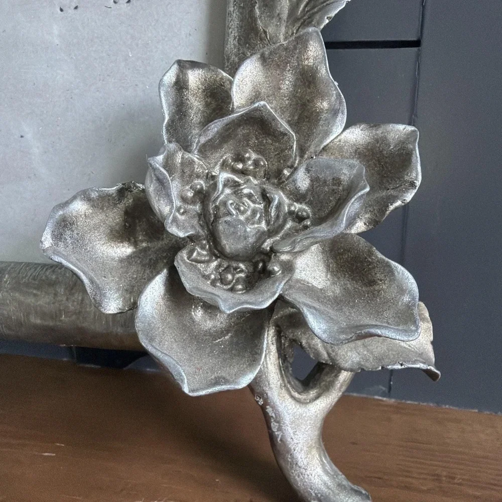 Chunky Statement Brushed Silver Floral Picture Frame 3.5x5